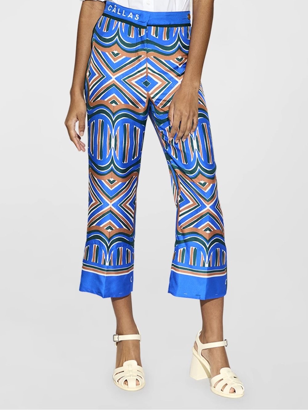 CALLAS MILANO $690 silk cropped pants nwt
